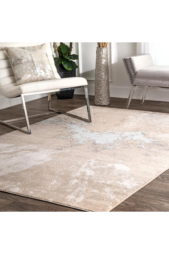 Cyn Beige/Ivory, 4'3" x 6'3", Recycled Polypropylene & Polyester, Soft and Cozy, High Traffic, Stain Resistant, Easy Clean, Durable Area Rug for Bedroom, Living Room, Dining, Den, Foyer