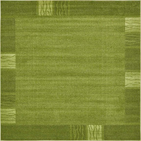 Miemie Del Mar Collection Area Rug - Sarah (7' 10" Square, Light Green/ Ivory)