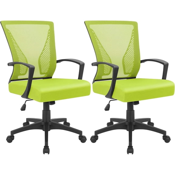 Miemie Office Chair Ergonomic Computer Desk Mesh Chair Mid Back Swivel Lumbar Support with Armrest (2, Cyan)