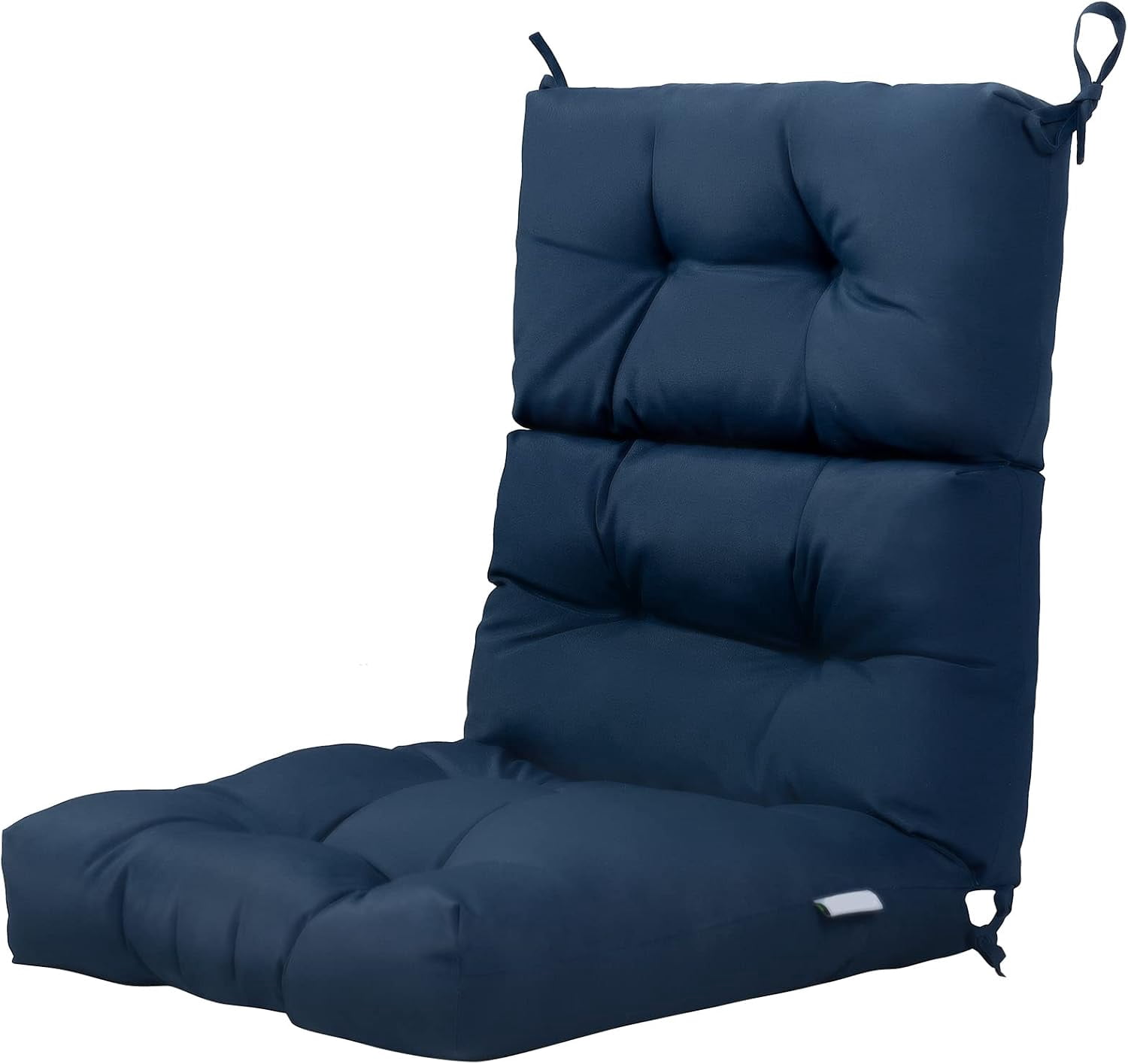 Miemie Outdoor Chair Cushions 45” x 22” x 4.5”, High Back Tufted Seat Cushion with Ties, Waterproof All-Weather Indoor Rocking Chair Replacement Pads, Patio Wicker Furniture Cushions, Navy