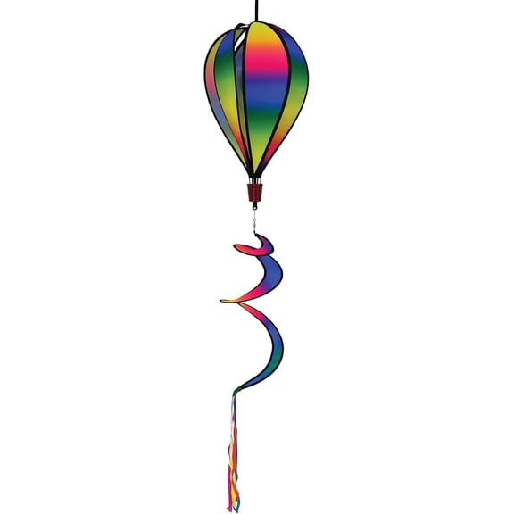 Miemie Rainbow Blended Hot Air Balloon Wind Spinner,Blended Rainbow,11" W x 17" H, 30" Tail,1030