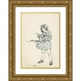 thumbnail image 1 of Miep de Feijter 17x24 Gold Ornate Framed and Double Matted Museum Art Print Titled - Girl with a Canvas (1928), 1 of 4