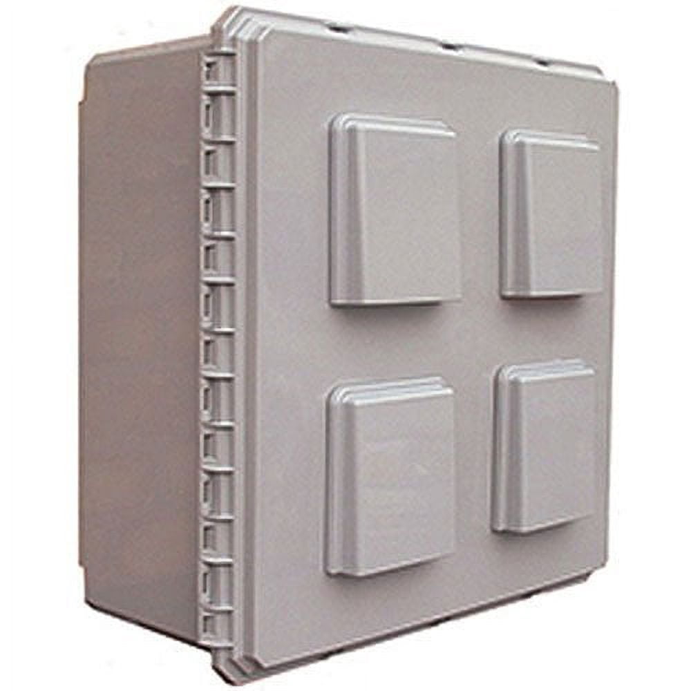 Mier BW-FC16147 NEMA Type 3R Outdoor Polycarbonate Electrical Enclosure with Thermostat and Fan, Solid Door, 16" x 14" x 7", Gray