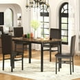 thumbnail image 1 of Mieres 5 Pieces Faux Marble Dining Table Set with 4 Upholstered PU Leather Chairs Brown Marble, 1 of 5