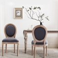 thumbnail image 1 of Mieres French Vintage Upholstered Dining Chair, Side Chair(Set of 2) Dark grey, 1 of 5