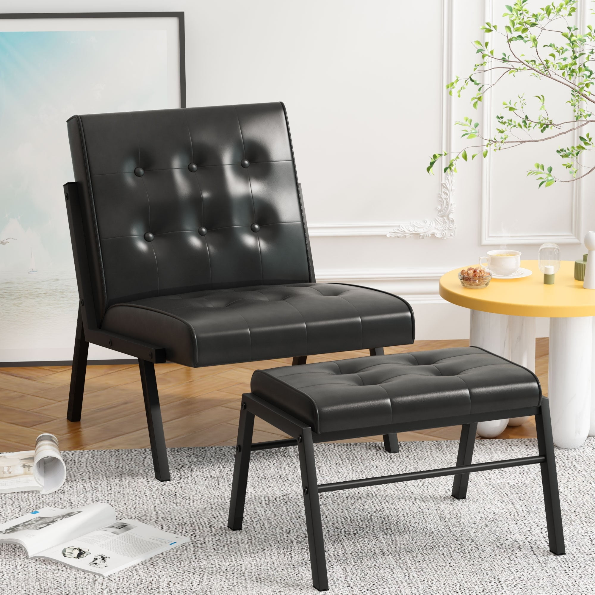 Mid century armless chair sales
