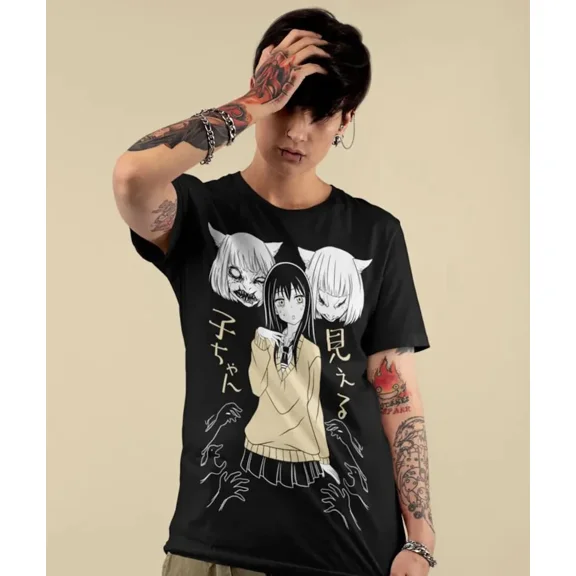 Mieruko Chan Graphic Manga Anime Unisex T-Shirt