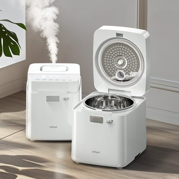 Mifasol Stainless Steel Humidifier, 3.3L/0.87Gal Steam Humidifier Large Room up to 800 sq ft, Easy to Clean Warm Mist Humidifiers for Bedroom, White