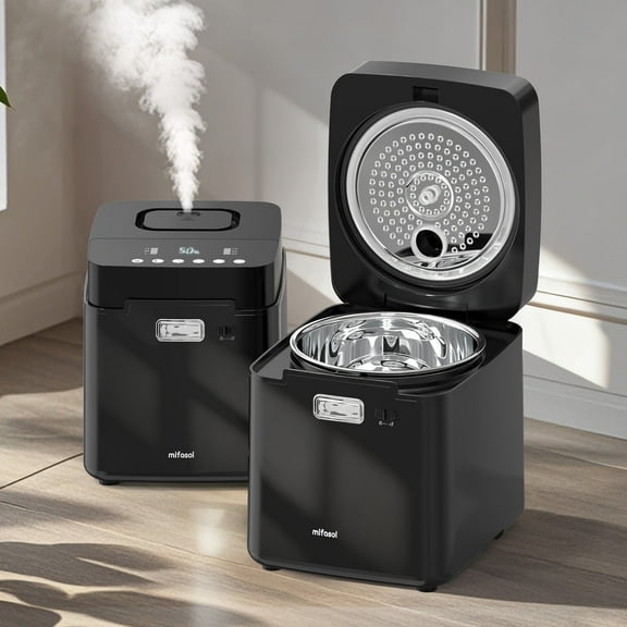 Mifasol Stainless Steel Humidifier, 3.3L/0.87Gal Warm Mist Humidifiers for Bedroom 800 sq ft, Easy to Clean Humidifiers for Home, Black