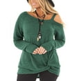 thumbnail image 1 of Mifater Women Plus Size Tops Casual Long Sleeve Twist Knot Blouses Going Out Tunics Shirts Green Tees, 1 of 6