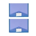 thumbnail image 1 of Mifelio 2 Pack Plastic Envelopes, Folders Plastic Envelopes with Snap Closure, Clear Plastic File Folder for Document, Letter A4 Size, File Envelopes with Label Pocket & Button for Organization, #01, 1 of 5