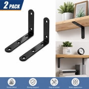 Mifelio 2Pack Shelf Bracket, L Shape Angle Bracket, Wall Mount Shelf Support, Right Corner Brace, Heavy Duty Shelf Support Brackets for Home Storage, #01