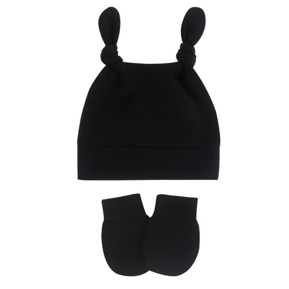 Mifelio Baby Hat and Mitten Set for Boys Winter and Baby Month Gloves Knotted Warm Mittens Old Cap Organic Infant 06 Girls Soft & Autumn Hats Toddler Baby Cap E One Size