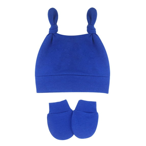 Mifelio Baby Hat and Mitten Set for Boys Winter and Baby Month Gloves Knotted Warm Mittens Old Cap Organic Infant 06 Girls Soft & Autumn Hats Toddler Baby Cap I One Size