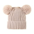 thumbnail image 1 of Mifelio Baby Hats Baby Winter Hat Toddler Infant with Double Knitted Winter Hats for Baby Girl Boy Beanie 636 Months Newborn Hats Khaki, 1 of 6
