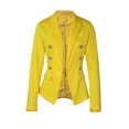 thumbnail image 1 of Mifelio Blazers for Women, Women's Slimming Pure Color Fashion Casual Suit Short Jacket Temperament Elegant Formal Jacket Jacket Jackets for Women Yellow M, 1 of 5