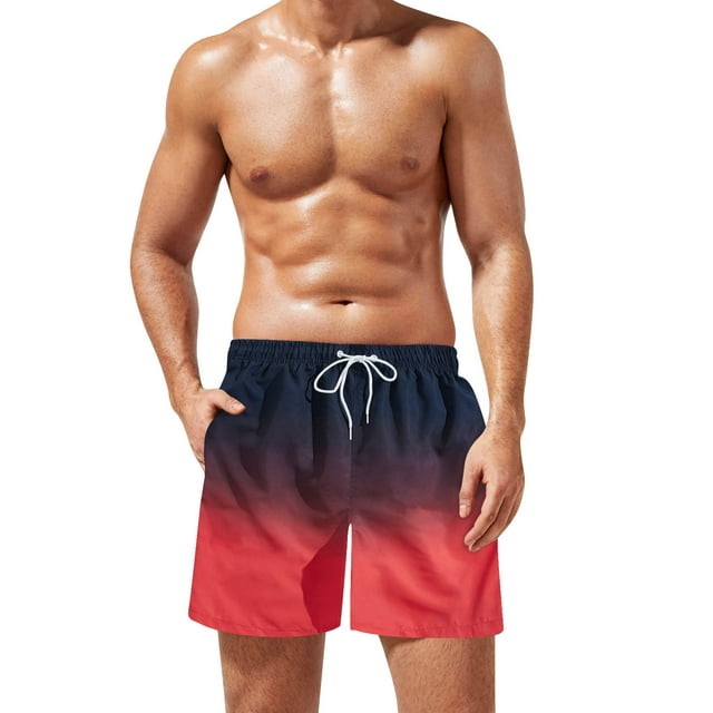 Mifelio Board Shorts Men, Mens Fashion Casual Short Pant Gradient Color ...