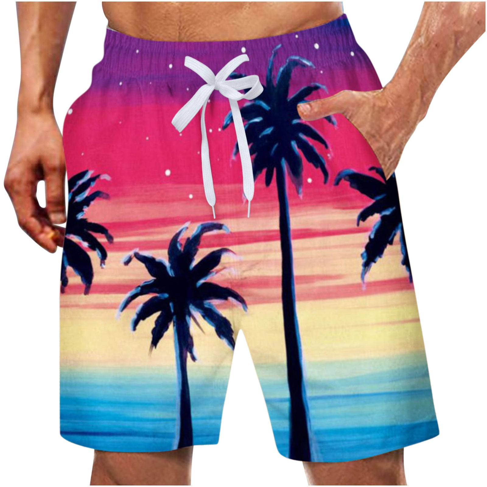 Mifelio Board Shorts Men, Mens Summer Plus Size Pants Pocket Drawstring ...