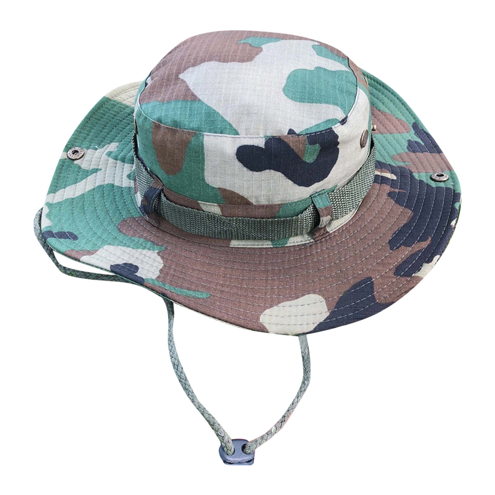 Mifelio Bucket Hat Camouflage Round Brim Hat Plaid Cloth for Men and ...