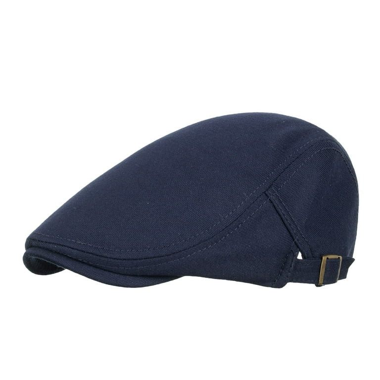 Mifelio Cabbie Beret Hats for Men Cotton Hat Sun Adjustable Newsboy Fashion  Men Hasp Master Hat Flat Cap Baseball Caps Flat Mens Hats Blue One Size