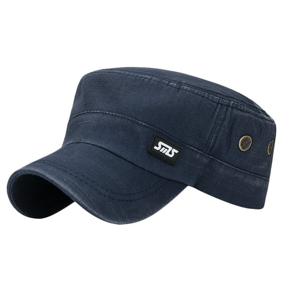 Mifelio Cadet Hats for Men Vintage Sport Baseball Fashion Sun Flat Cap Hat Cap Unisex Baseball Caps Flat Top Hats Navy One Size