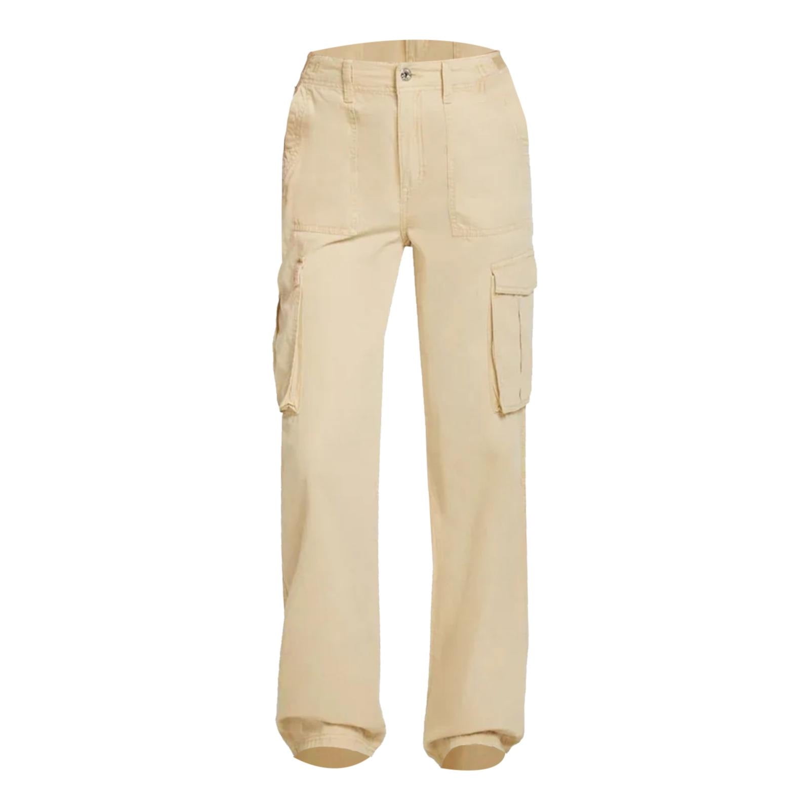 Mifelio Cargo Pants for Women Adjustable Straight Fit Cargo Pants High  Waist Baggy Hiking Pants with Pocket Wide Leg Parachute Pants, Pantalones  Para
