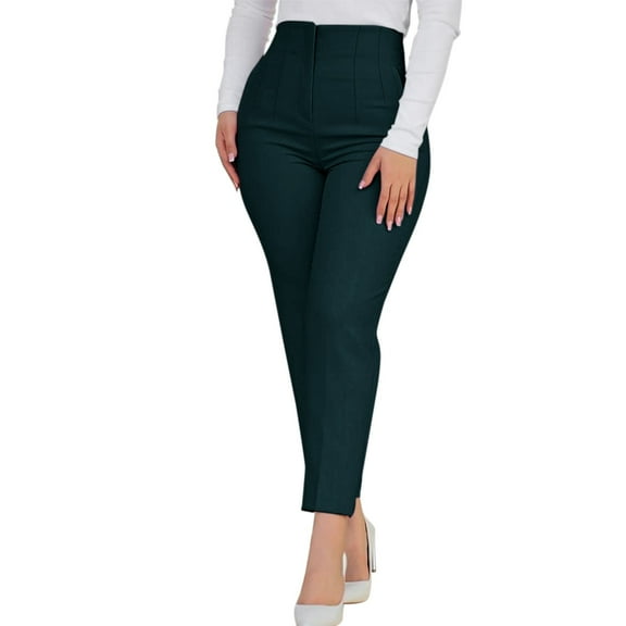 Mifelio Dress Pants Women, Women's New Casual Fashion Slim Fit Bag Hip Casual Pants Women's Pants Green M