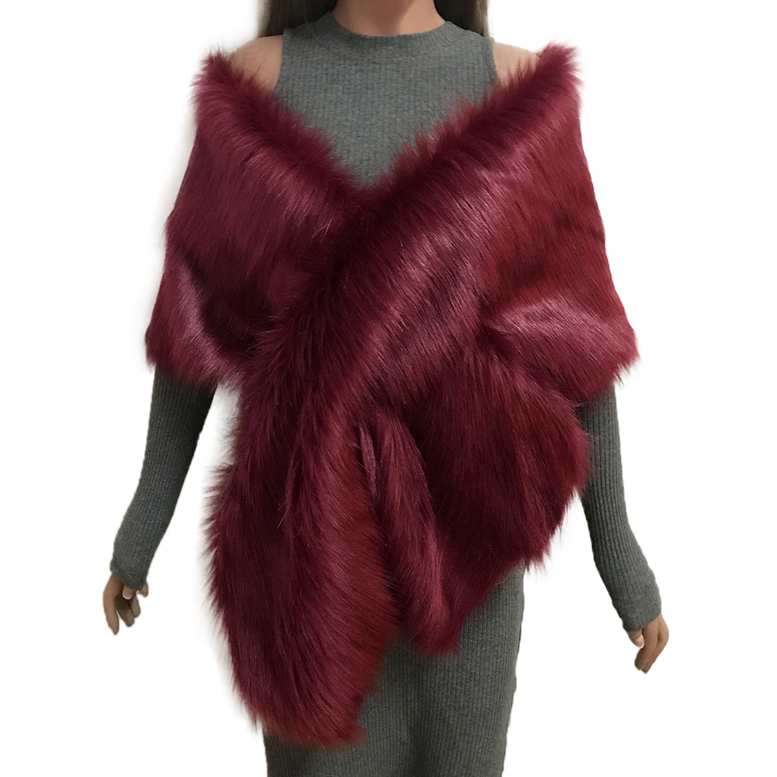 Mifelio Faux Fur Shawl Wraps for Women, Women display picture 1