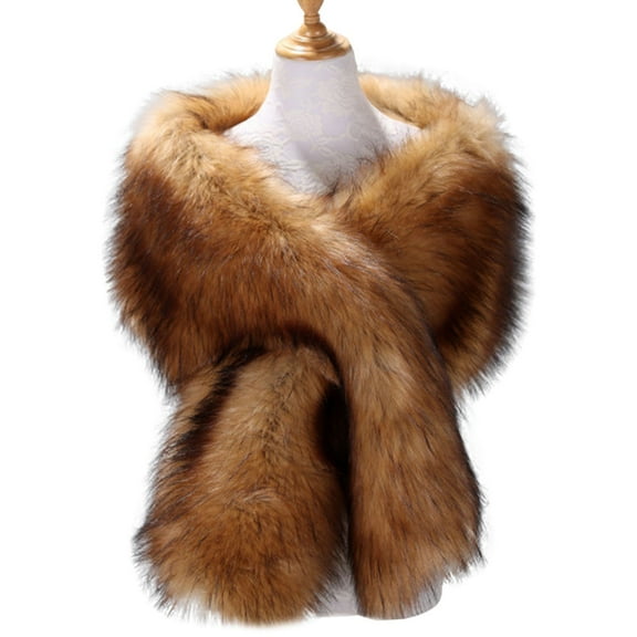 Mifelio Faux Fur Shawl Wraps for Women, Women's Faux Shawl Wrap Cape for Bridal Wedding Blue Artificial Wool Faux Fur Wrap Green