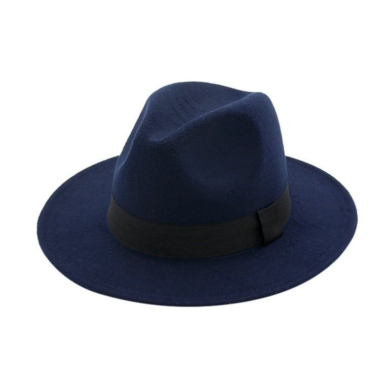 Mifelio Fedora Hats for Men Women Vintage Wide Hat with Belt