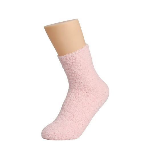 Mifelio Fuzzy Socks for Women, Women's Solid Color 2 Pairs Plush Socks Winter Solid Color Thickened Floor Sleeping Plush Socks Womens Socks Hot Pink
