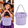 thumbnail image 1 of Mifelio Halloween Treat Bag, Trick or Treat Candy Bag, Fabric Plaid Candy Bucket Bag with Handle, Reusable Halloween Tote Bag for Kids, Party Favors, Candy Collection and Holiday Gifts, 1 of 5