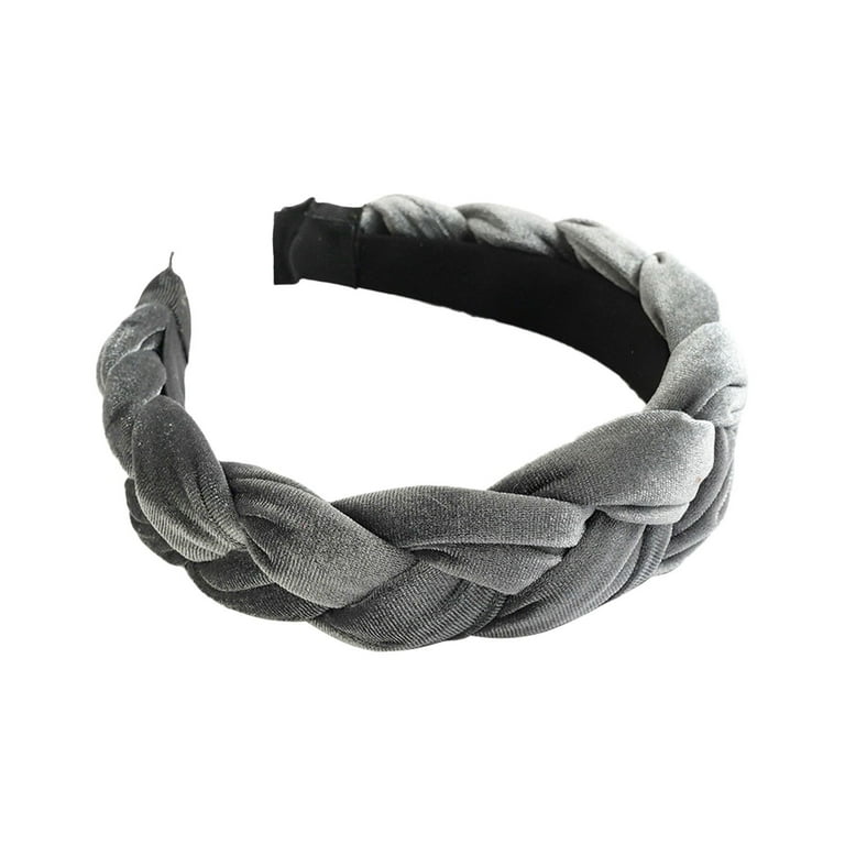 VELVET HAIR BAND BROAD DARK GREY VELVET HAIR BAND BROAD DARK GREY