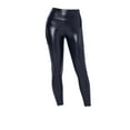 thumbnail image 1 of Mifelio Leather Leggings for Women V Back Faux Leather Leggings Women Scrunch Butt Lifting V Cut Waist Shaped Ruched Squat Proof Leggings Women's Pants Navy L, 1 of 4