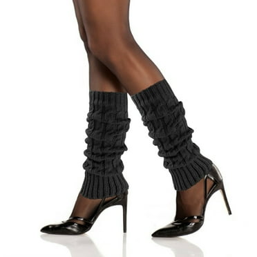 Mifelio Leg Warmers Socks High Knit Cable Socking Boot Long Stocks Women Extra Leg Warm Thigh Girls Socks Leg Warmers for Women Black One Size