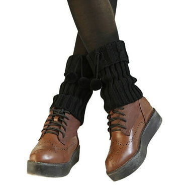 Mifelio Leg Warmers for Women Leg Boot Warmers -Knitted Womens Fashion Cover Ladies Short Leg Warmers Black One Size