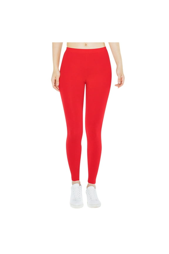 Leggings for Women, Women Low Waisted Opaque Soft Yoga Waisted Slim Pants Solid Length Pants Women's Pants Red S