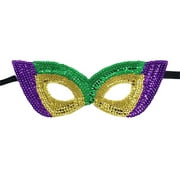 Mifelio Mardi Gras Mask Masquerade Party Sequins Caveman Mardi Mardi Gras Accessories Hot Pink One Size