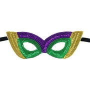 Mifelio Mardi Gras Mask Masquerade Party Sequins Caveman Mardi Mardi Gras Accessories Watermelon Red One Size