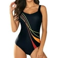thumbnail image 1 of Mifelio One Piece Swimsuit Women Summer New Women's Swimwear Strap Swimwear Women's Covering Belly Shows Thin and Quick Drying Womens Swimsuits Orange M, 1 of 6