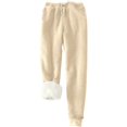 thumbnail image 1 of Mifelio Pants for Women, Women's Warm Lined Athletic Sweatpants High Waisted Jogger Pants Fleece Lined Winter Thicken Outdoor Long Pants Women's Pants Beige XXXL, 1 of 6