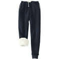 thumbnail image 1 of Mifelio Pants for Women, Women's Warm Lined Athletic Sweatpants High Waisted Jogger Pants Fleece Lined Winter Thicken Outdoor Long Pants Women's Pants Dark Blue L, 1 of 6