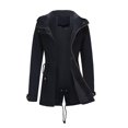 thumbnail image 1 of Mifelio Rain Jacket Women, Women's Zippered Long Sleeved Solid Color Hooded Loose Windbreaker Jackets for Women Navy L, 1 of 6