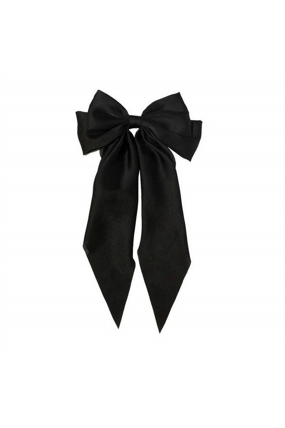 Satin Bow for Hair Fashion Women Hairpin Clip Ribbon Vintage Hair Hairclip Satin Bow Bowknot Headband Hair Accessories for Women Black