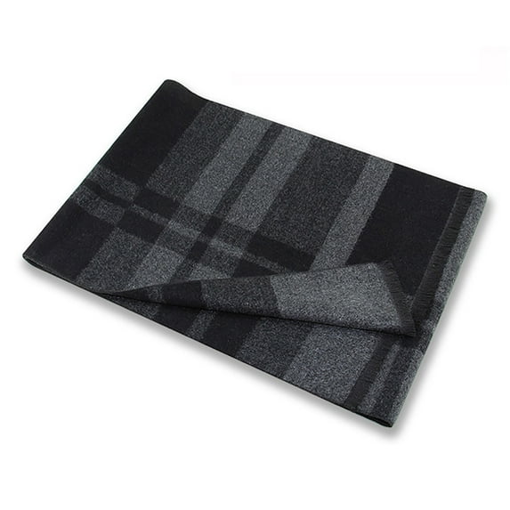 Mifelio Scarf for Men, Men's Winter Warm Thick Classic Modern Imitation Scarf 180 X 30 Cm Mens Scarf Black