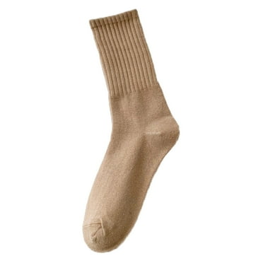 Mifelio Socks for Women, Womens Socks Solid Color Socks Colorful Lightweight Cotton Pile Socks Athletic Socks Coffee One Size