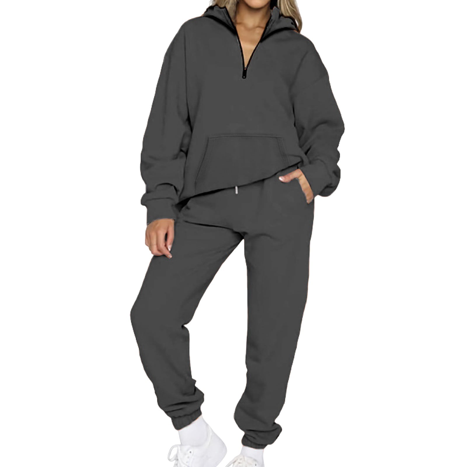Mifelio Sweatsuits for Women, Women's Zipper Pullover Long Sleeved