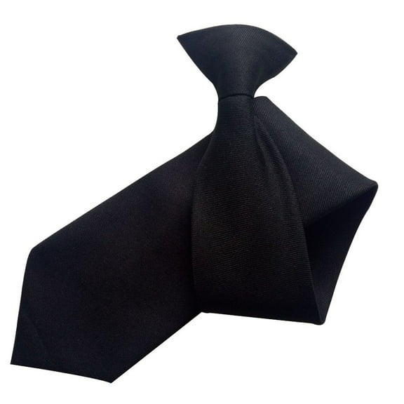 Mifelio Ties for Men Fashion Neckties for Business Male Solid Color Necktie Lazy Person Clip Closure Neckwear for Wedding Suit Mens Ties Men's Neckties Black