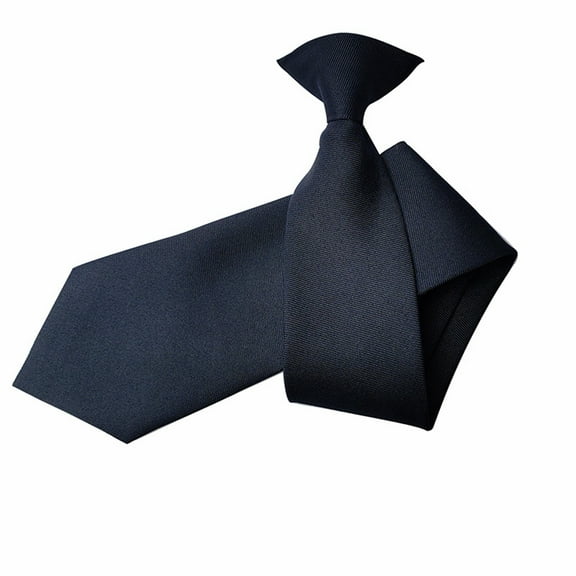Mifelio Ties for Men Fashion Neckties for Business Male Solid Color Necktie Lazy Person Clip Closure Neckwear for Wedding Suit Mens Ties Men's Neckties Navy