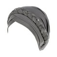 thumbnail image 1 of Mifelio Turban for Women, Women Hat Muslim Solid One Tail Scarf Turban Warm Wrap Cap Head Wrap for Women Grey One Size, 1 of 2
